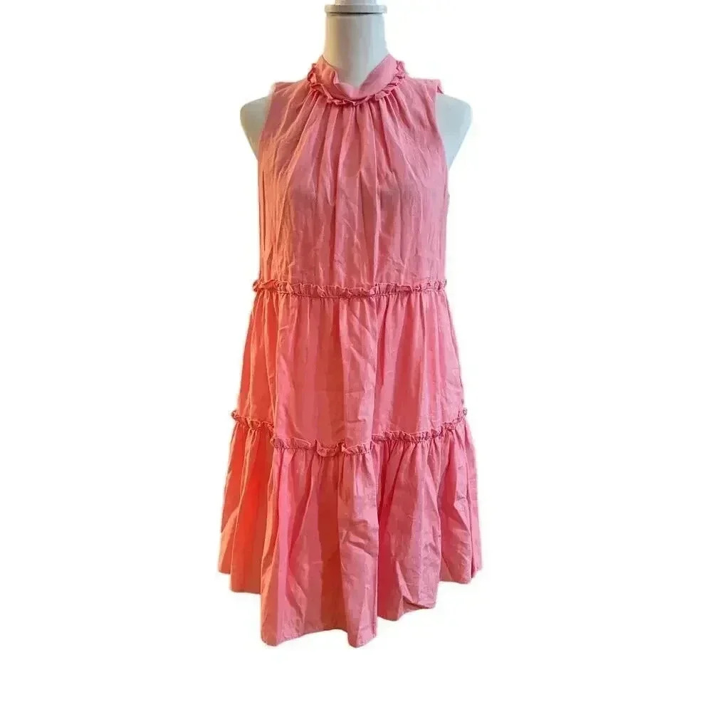 VINCE CAMUTO LINEN COTTON BLEND SLEEVELESS SUNDRESS SIZE 8
